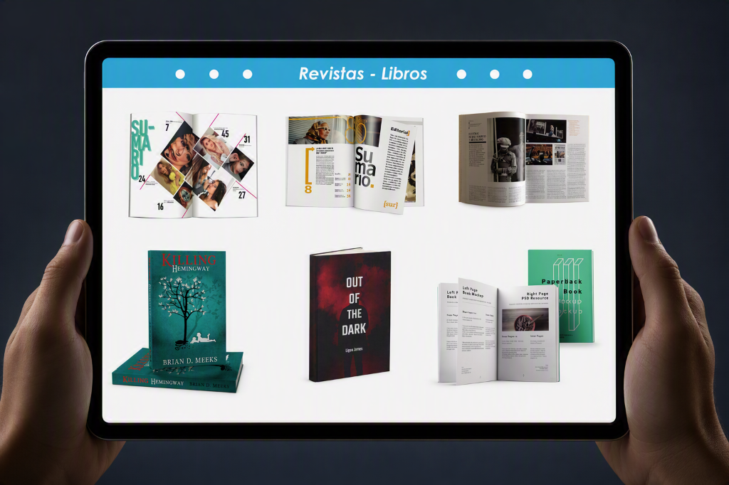 Revistas y Libros impresión digital - iPad mockup